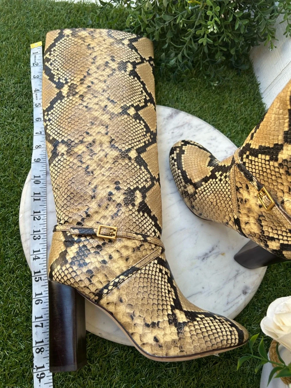 Tory Burch women Diamant Lux Snakeskin Knee High Boot NEW siz 5.5
In Sand Drift. - Picture 12 of 16